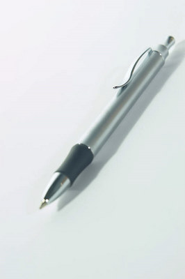 silver and black ballpoint pen